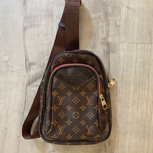 Mini Monogram Backpack – Brown & Gold
